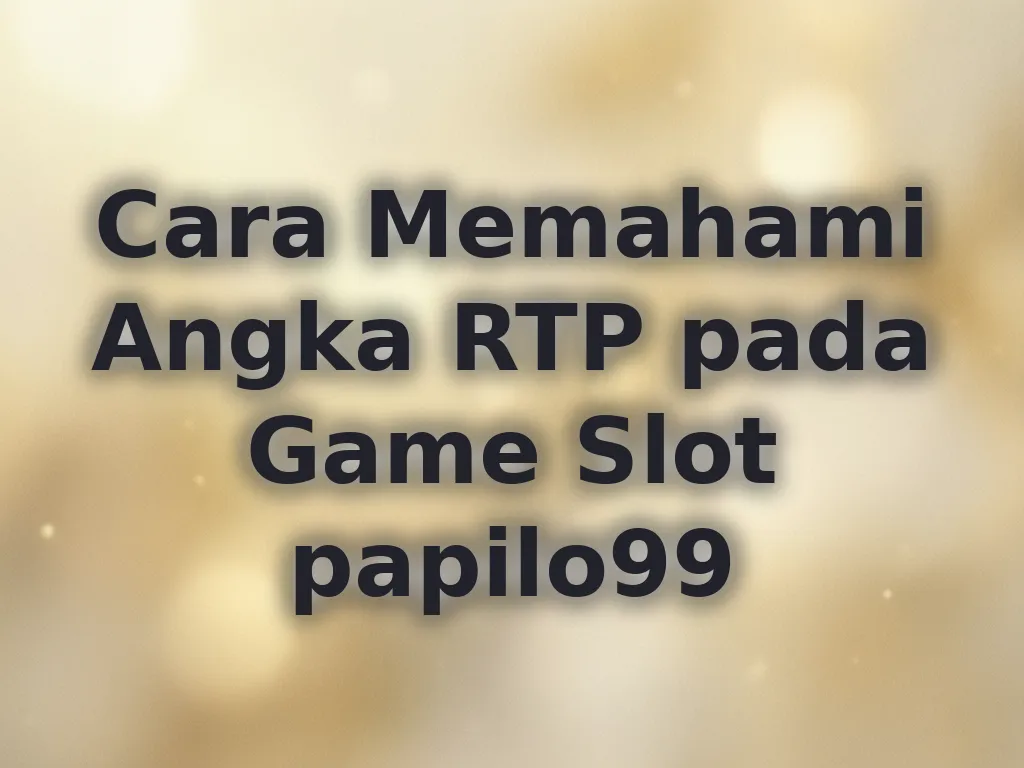 Cara Memahami Angka RTP pada Game Slot papilo99